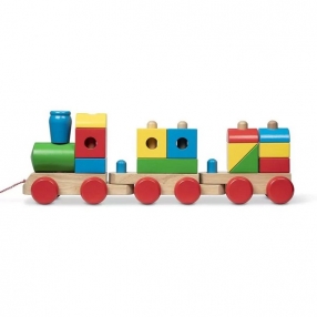 Melissa and Doug - Дървен шарен влак 